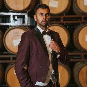 Dapper Burgundy Custom Made Tuxedo with Tail!